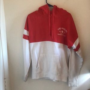 Red and white California hoodie